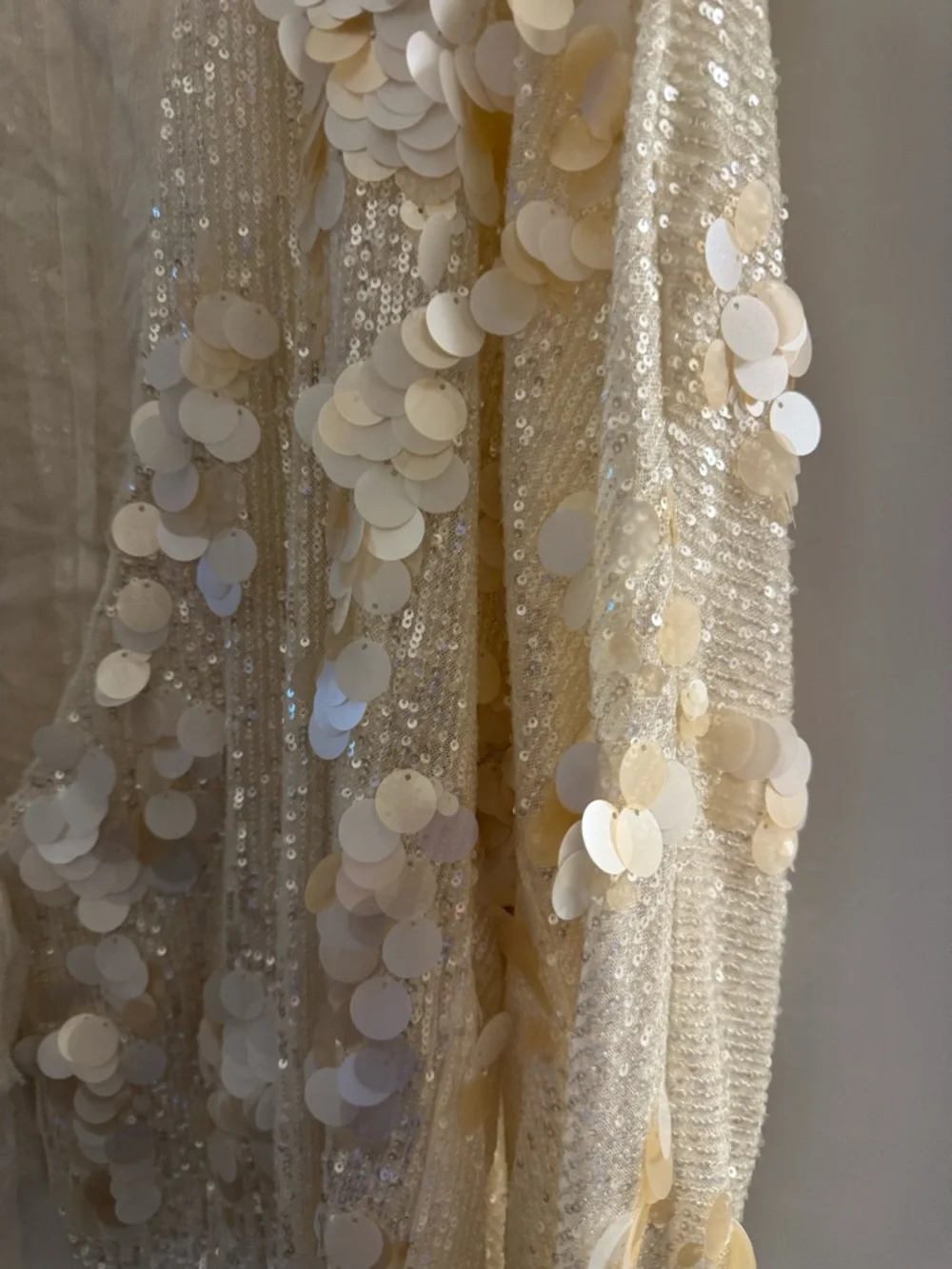 ZARA Cream Sequin & Disc Embellished Tie-Front Cardigan - Picture 5 of 5